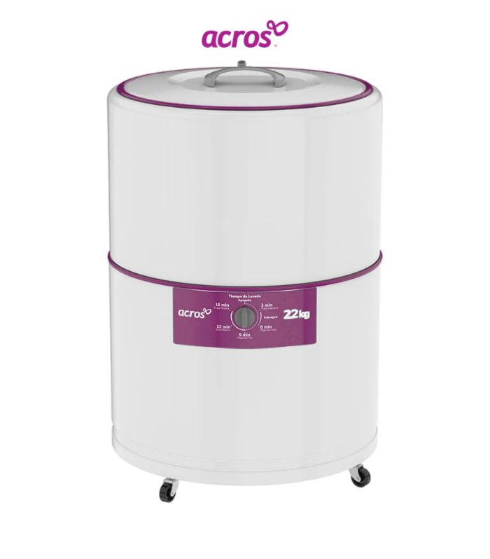 Lavadora redonda de 22 kg en color blanco.