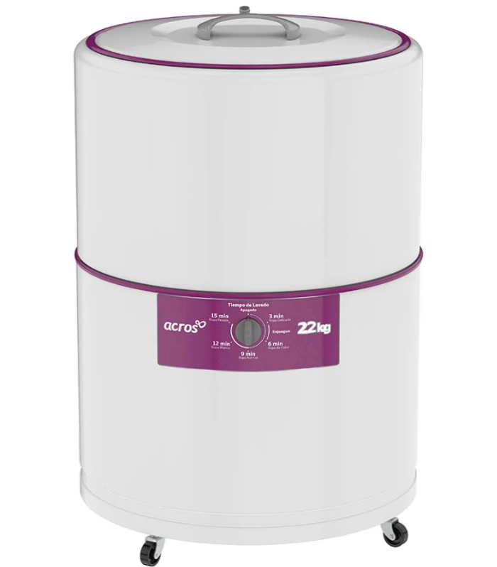 Lavadora redonda de 22 kg en color blanco.