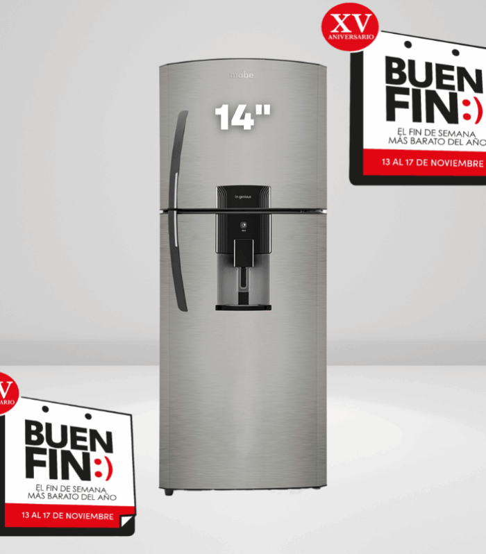 Refrigerador de 14 pies cúbicos con despachador en color Inox Mate