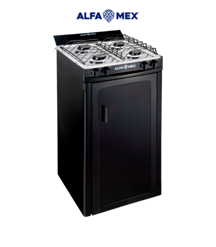 Parrilla de gabinete de 4 quemadores con cubierta inox.