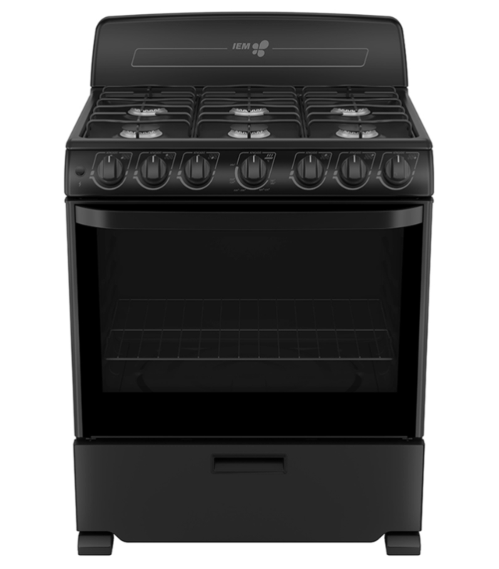 Estufa de 30 pulgadas en color negro.