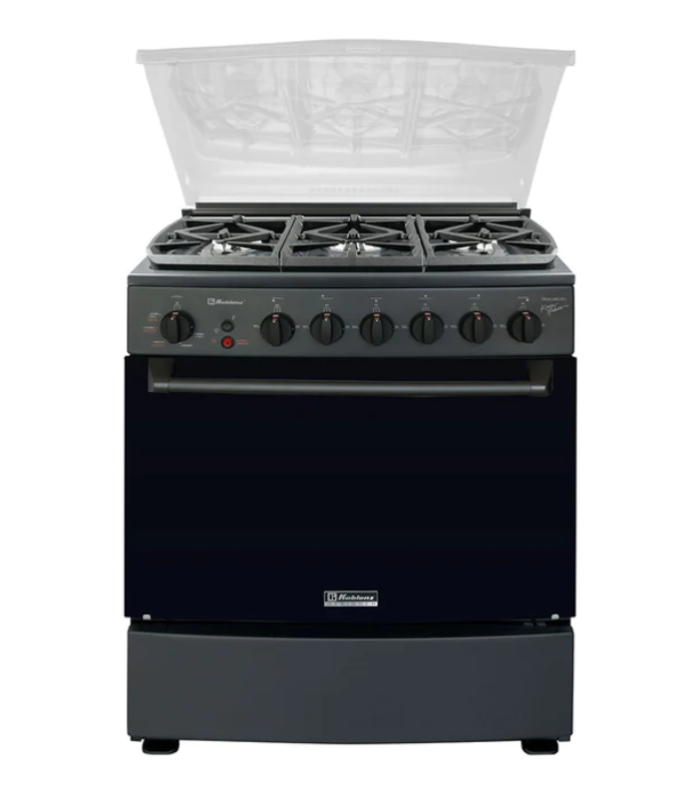 Estufa Ginebra de 30 pulgadas con capelo en color negro mate.