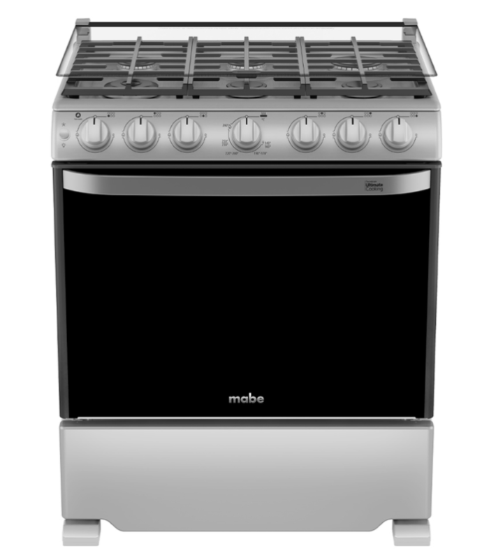 Estufa de 30 pulgadas en color plata mercury con capelo.