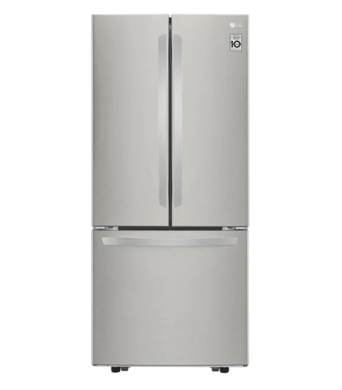 Refrigerador de 22 pies cúbicos en color plata.