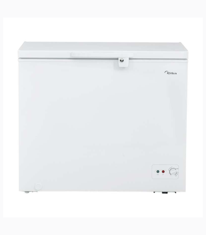 Congelador horizontal de 9 pies cúbicos en color blanco.