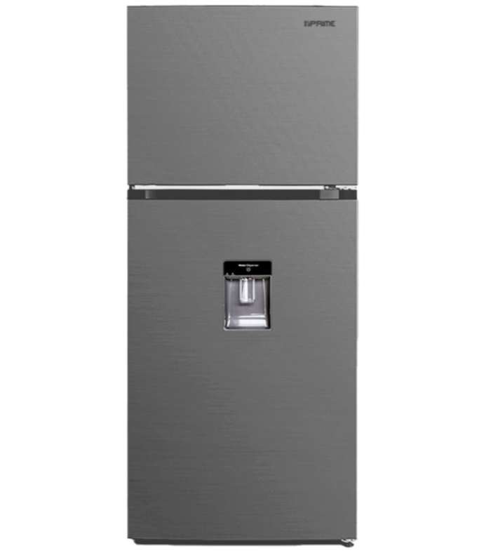 Refrigerador de 11 pies cúbicos con despachador en color silver.