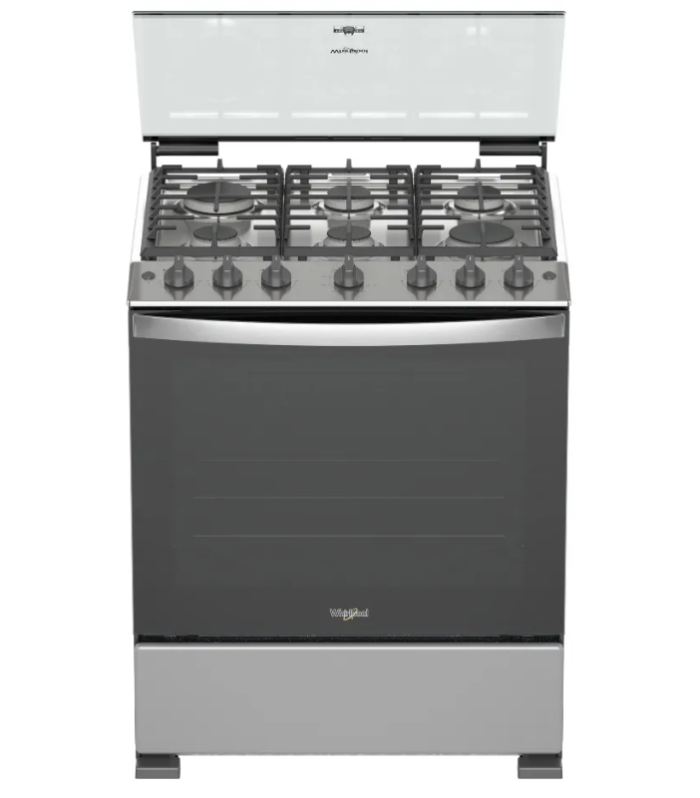 Estufa de 30 pulgadas en color gris con capelo.