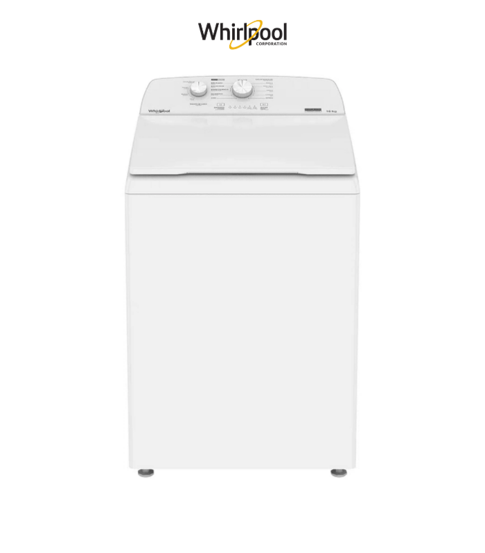 Lavadora automática de 16 kg en color blanco.