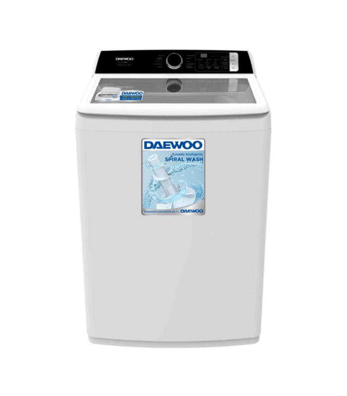 Lavadora automática de 22 kg en color blanca.