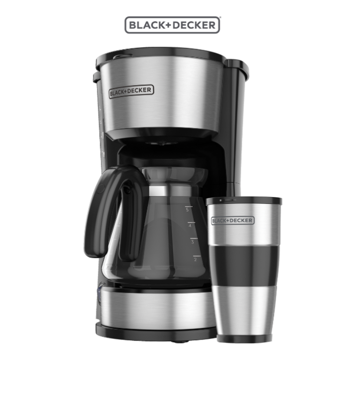 Cafetera para 5 tazas en color negra.