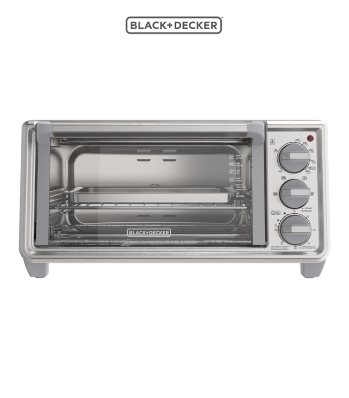 Horno tostador con 1150 watts de potencia.