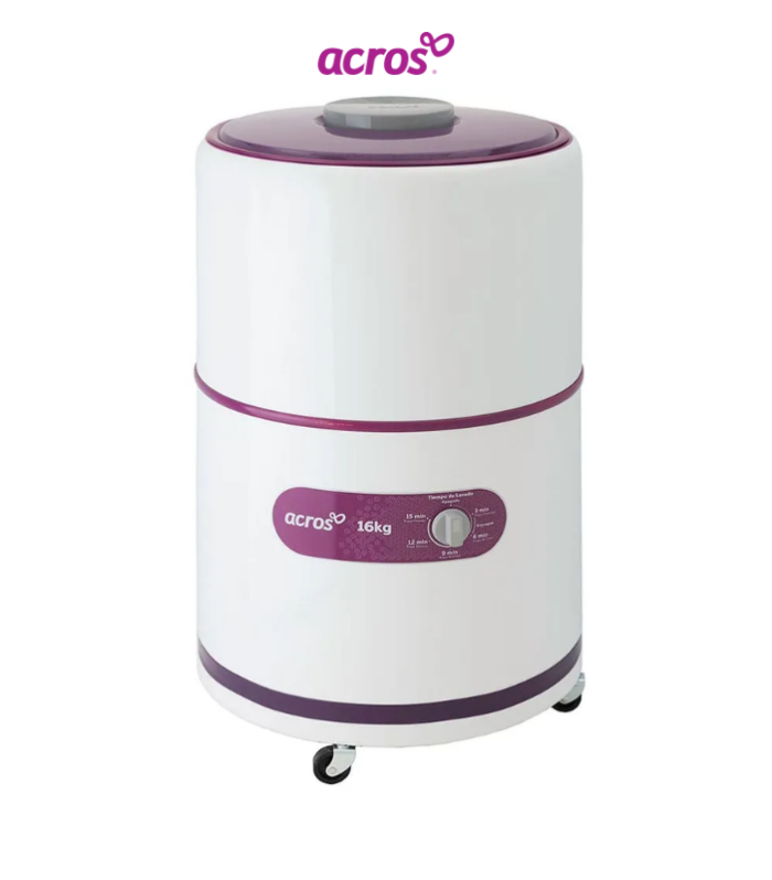 Lavadora 16 kg redonda en color blanco.