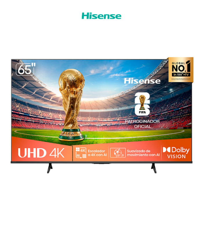 Pantalla de 65” Smart TV 4K UHD.