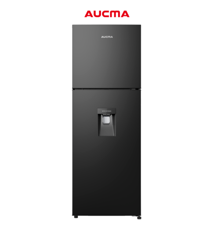 Refrigerador de 11” con despachador en color negro.